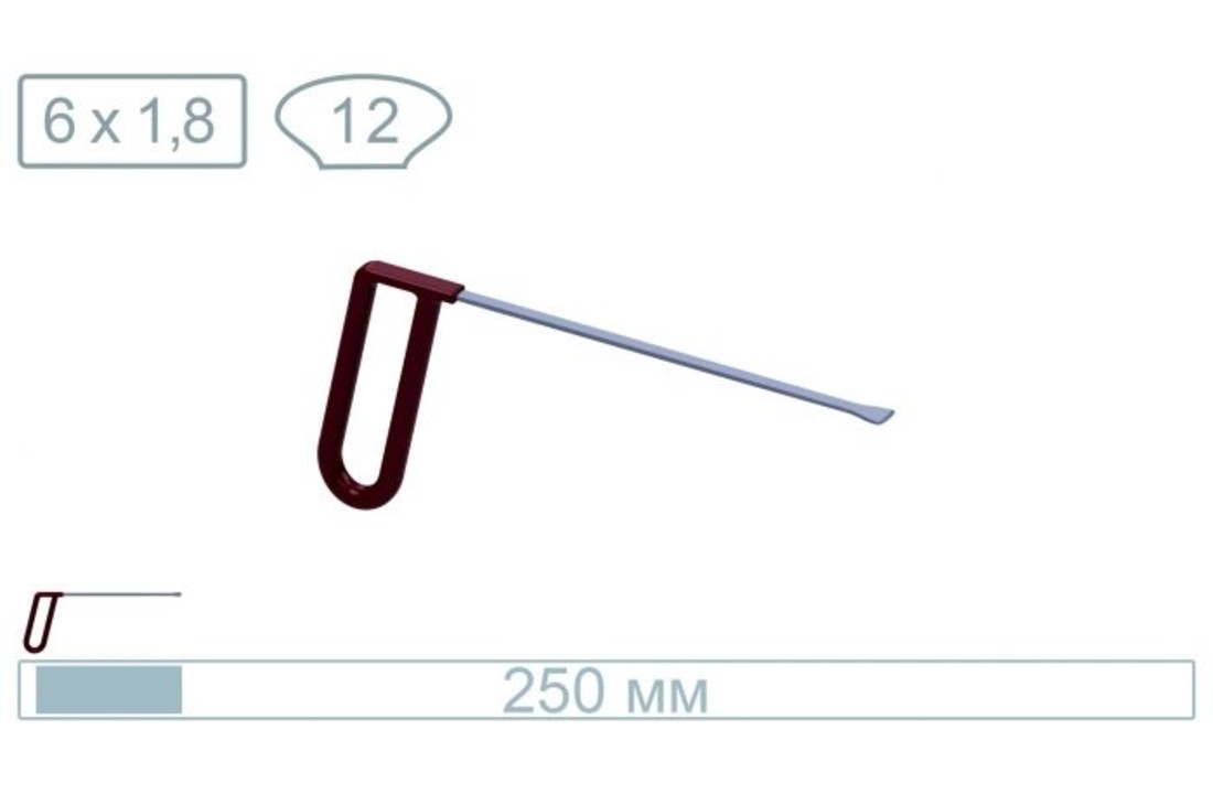 18020 Queue de baleine de 25 cm avec une pointe fine de 12 mm de large et 1,8 mm