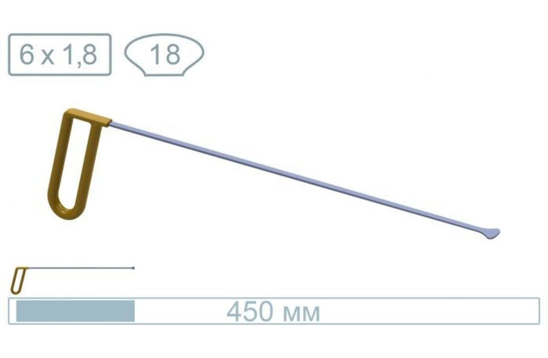 18018 Cola de ballena de 45 cm con punta fina de 18 mm de ancho y 1,8 mm