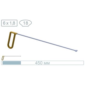 AV Tool 18018 45 cm whale tail, tip breedte 18 mm, dikte 1,8 mm