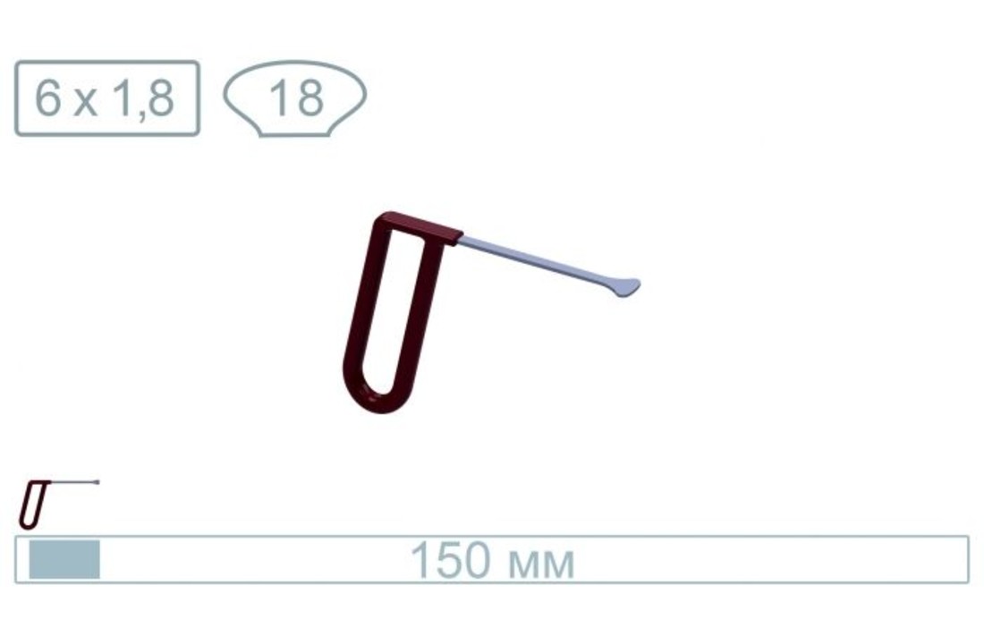 18016 Cola de ballena de 15 cm con punta fina de 18 mm de ancho y 1,8 mm