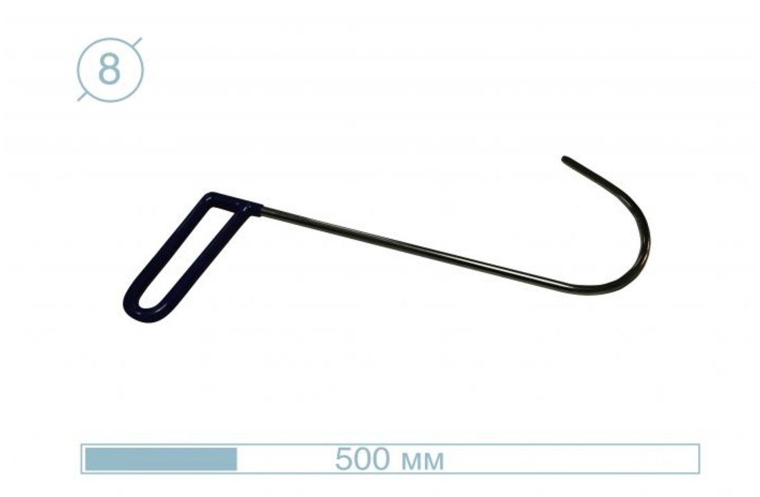 50cm ø8mm Door hook Flat