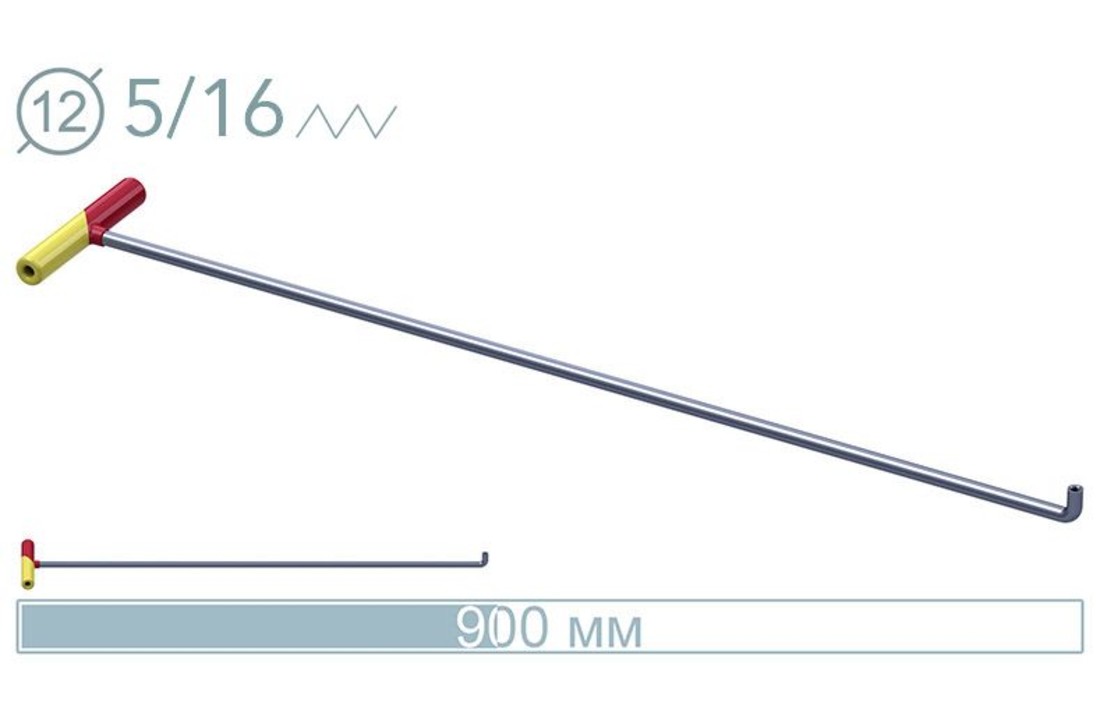 90cm ø12mm tige à pointe vissée à 90°