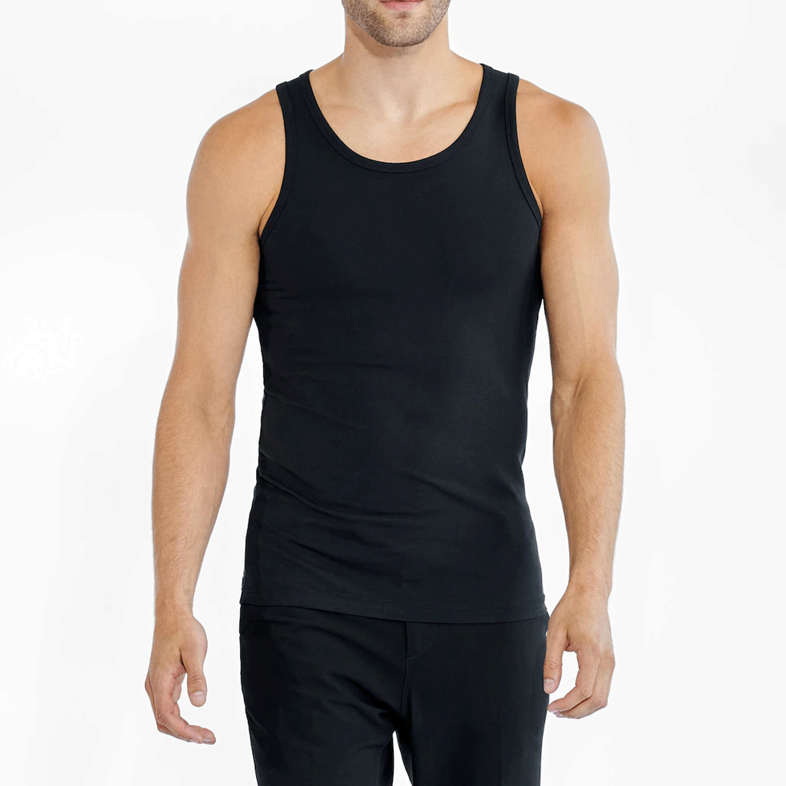 Heren Katoenen Onderhemd Tank Top - Zwart