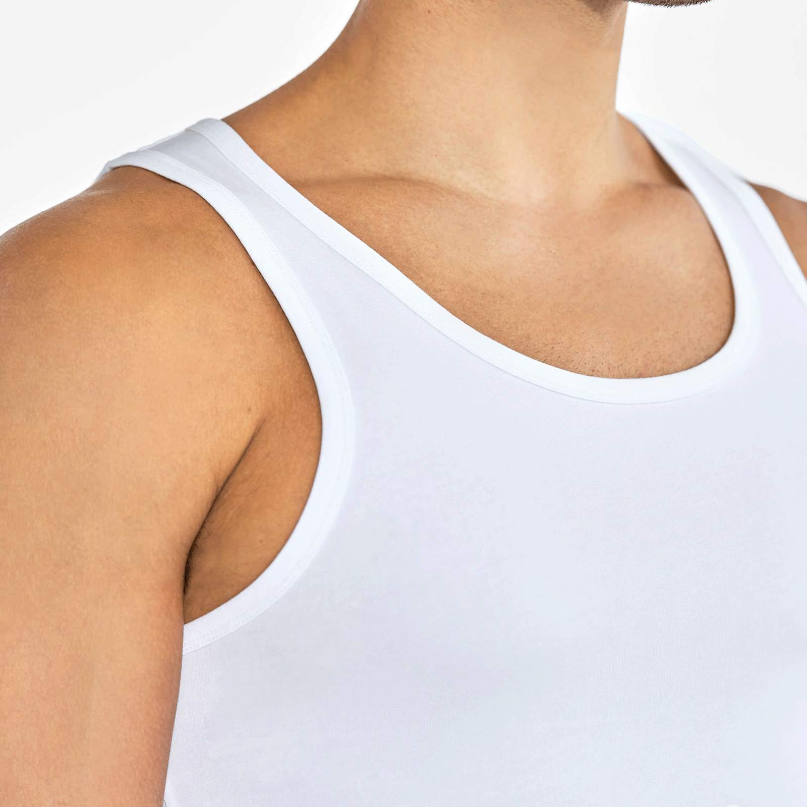 Heren Katoenen Onderhemd Tank Top - Wit
