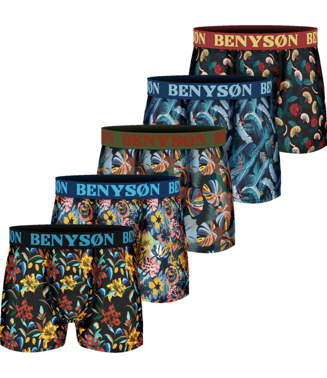 BENYSØN 5-Pack Colour Bands Edition Viscose Boxershorts