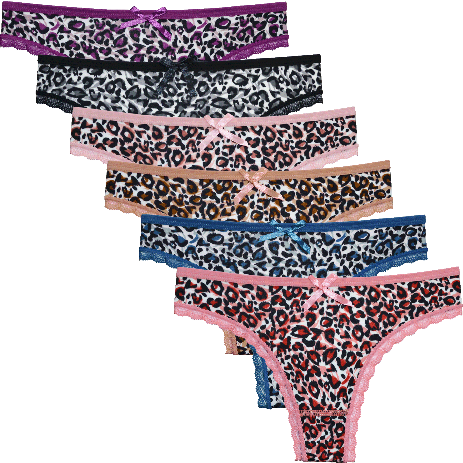 FINE WOMAN® 6-Pack Katoenen Strings Tijgerprint
