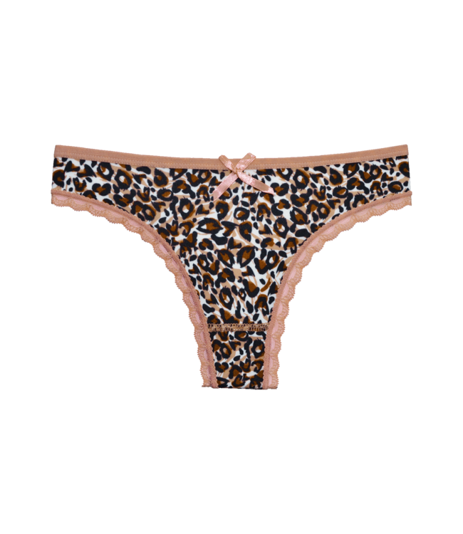 Fine Woman 6-Pack Katoenen Strings Tijgerprint – Comfort & Perfecte Pasvorm