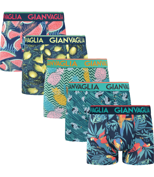 Gianvaglia Deluxe 5-Pack Fruit Edition Katoenen Heren Boxershorts