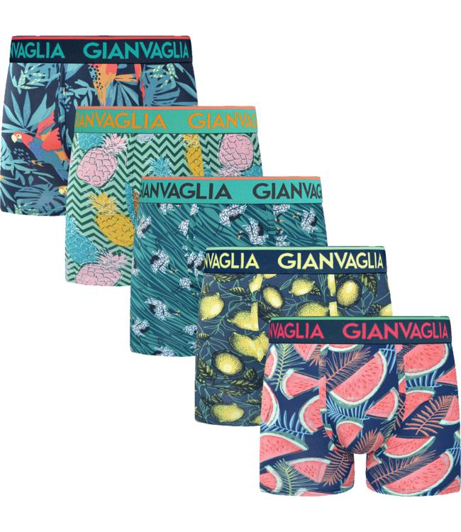 Gianvaglia Deluxe 5-Pack Fruit Edition Katoenen Heren Boxershorts