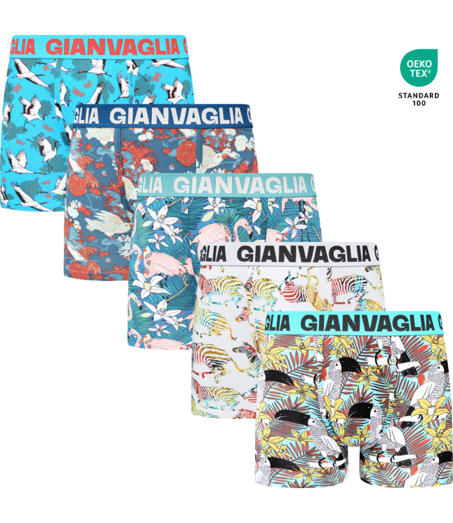 Gianvaglia Deluxe 5-Pack Birdy Edition Katoenen Heren Boxershorts