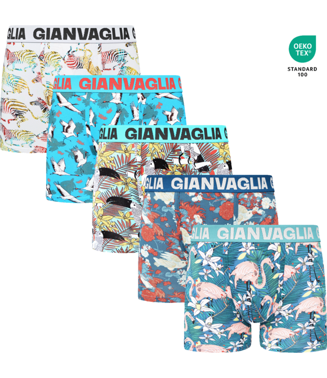 Gianvaglia Deluxe 5-Pack Birdy Edition Katoenen Heren Boxershorts