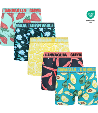 Gianvaglia Deluxe 5-Pack Fruitmix Edition Katoenen Heren Boxershorts