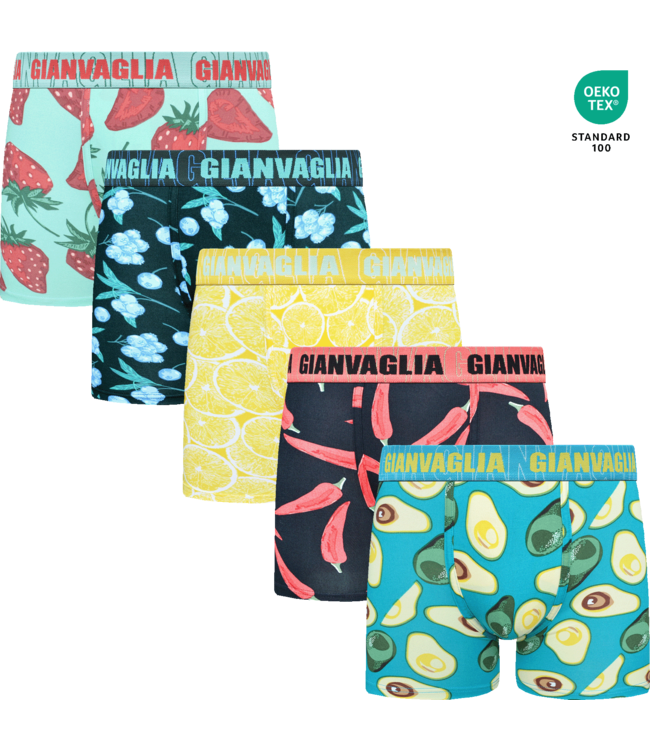 Gianvaglia Deluxe 5-Pack Fruitmix Edition Katoenen Heren Boxershorts