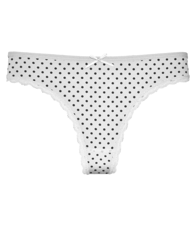 Fine Woman 5-Pack Katoenen Strings Met Stippeltjes