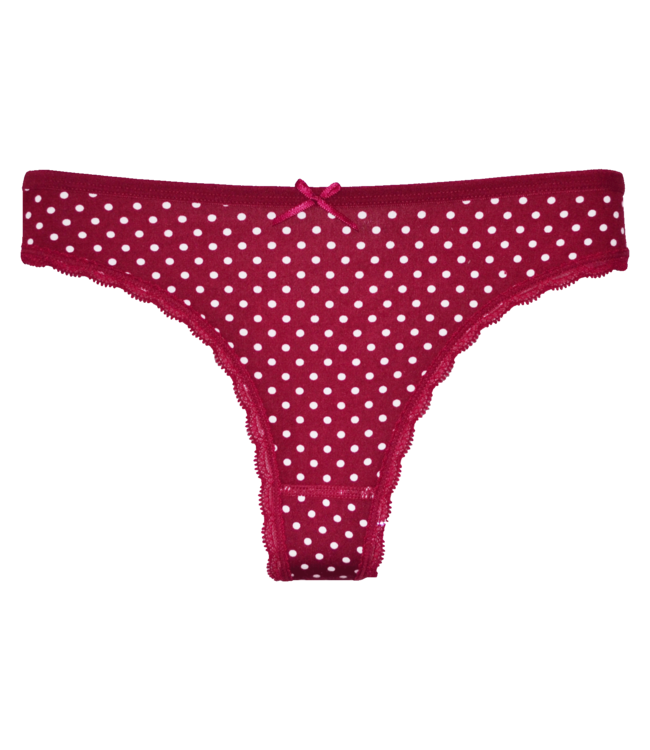 Fine Woman 5-Pack Katoenen Strings Met Stippeltjes