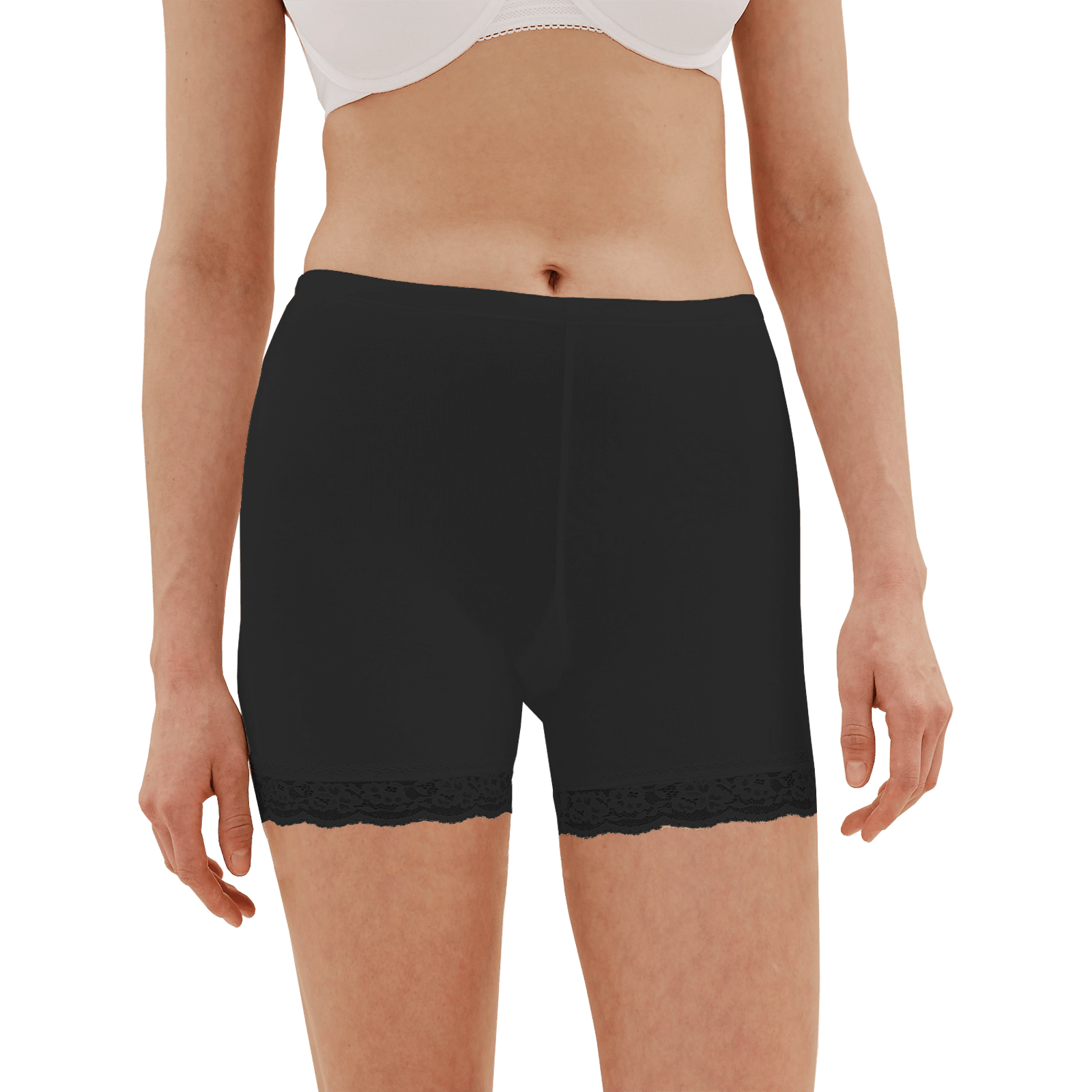 FINE WOMAN® Katoenen Fietsbroekje / Boxershort Zwart