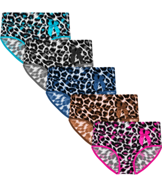 Fine Woman 5-Pack Katoenen Dames Slips Tijgerprint