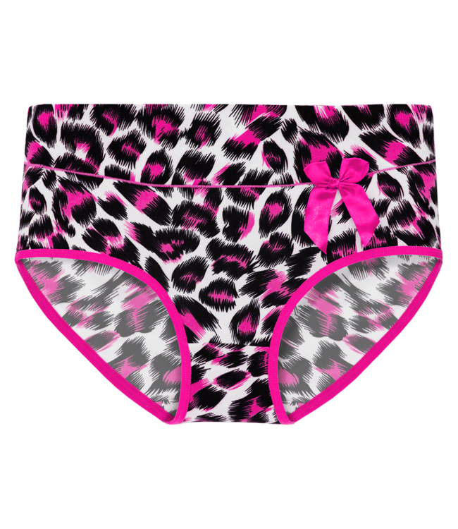 Fine Woman 5-Pack Katoenen Dames Slips met Trendy Tijgerprint - Comfortabel, Ademend en Stijlvol