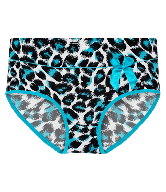 Fine Woman 5-Pack Katoenen Dames Slips met Trendy Tijgerprint - Comfortabel, Ademend en Stijlvol