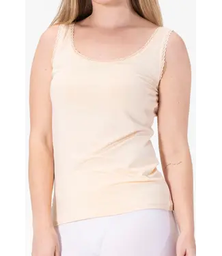 Gaubert Gaubert Bamboe Dames Onderhemd met Kant - Beige