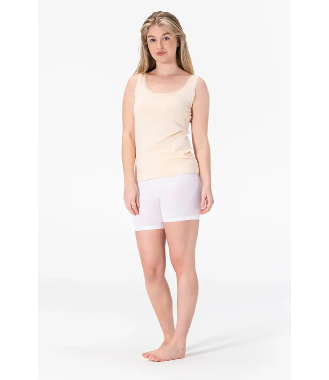 Gaubert Zijdezacht Bamboe Dames Onderhemd met Kant - Ademend & Comfortabel - Beige