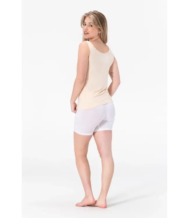 Gaubert Zijdezacht Bamboe Dames Onderhemd met Kant - Ademend & Comfortabel - Beige