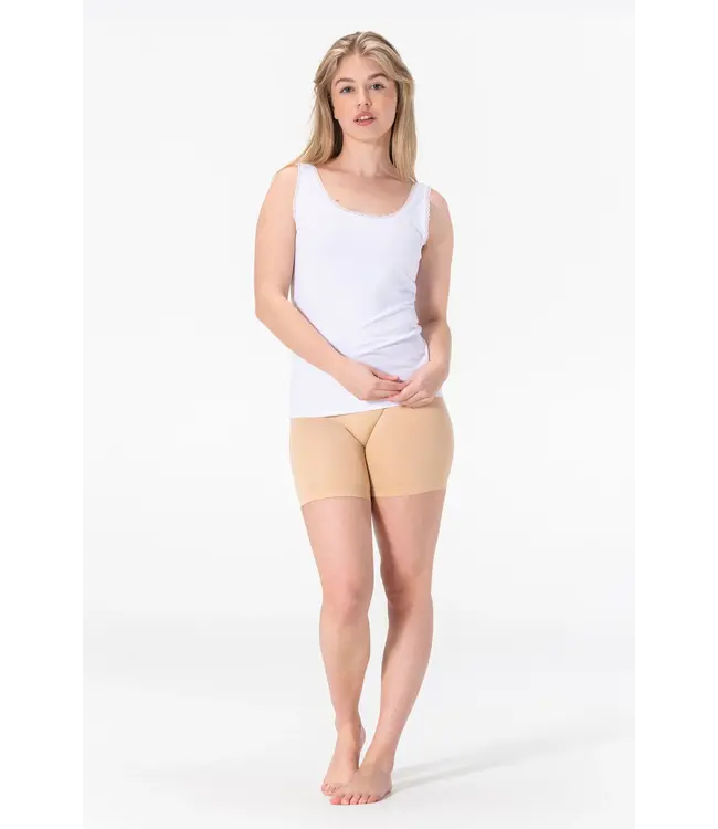 Gaubert Zijdezacht Bamboe Dames Onderhemd met Kant - Ademend & Comfortabel - Wit