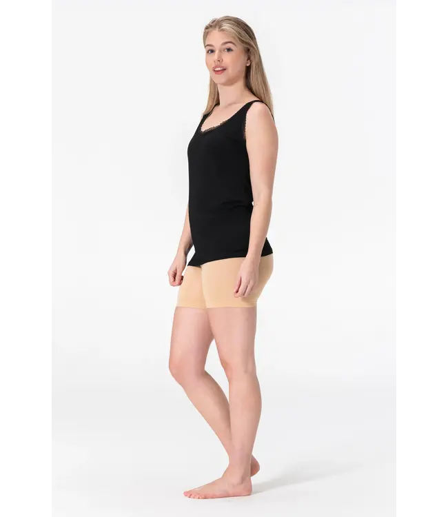 Gaubert Zijdezacht Bamboe Dames Onderhemd met Kant - Ademend & Comfortabel - Zwart