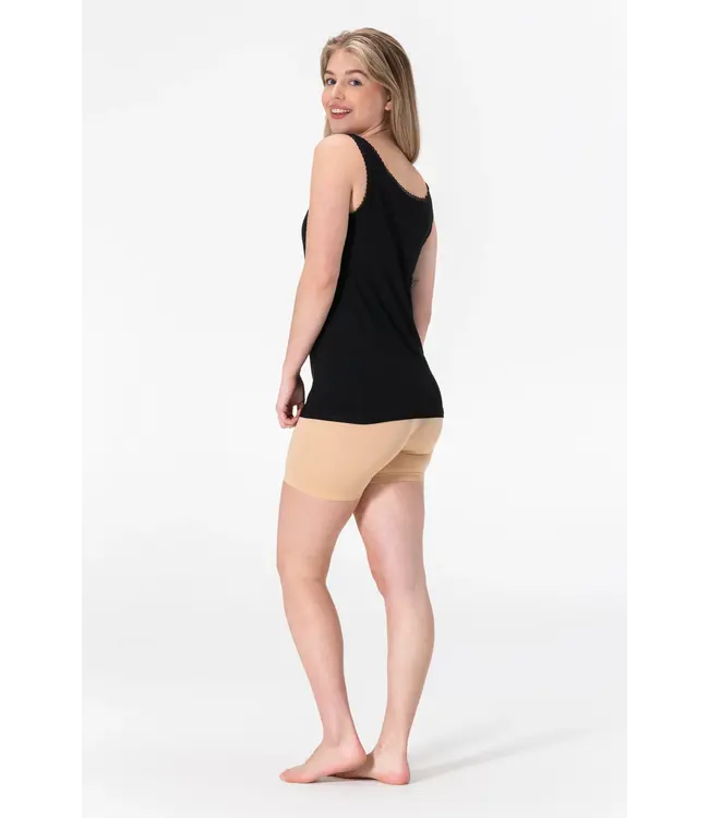 Gaubert Zijdezacht Bamboe Dames Onderhemd met Kant - Ademend & Comfortabel - Zwart