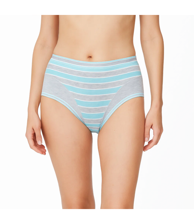 Fine Woman 10-Pack Katoenen Dames Slips - Gestreept, Comfortabel & Elastisch