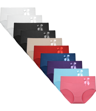Fine Woman 10-Pack Katoenen Dames Slips Mix Kleuren