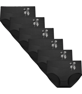 Fine Woman 10-Pack Katoenen Dames Slips Zwart