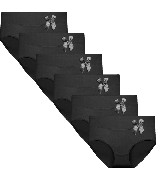 Fine Woman 10-Pack Katoenen Dames Slips - Comfort & Stretch Zwart