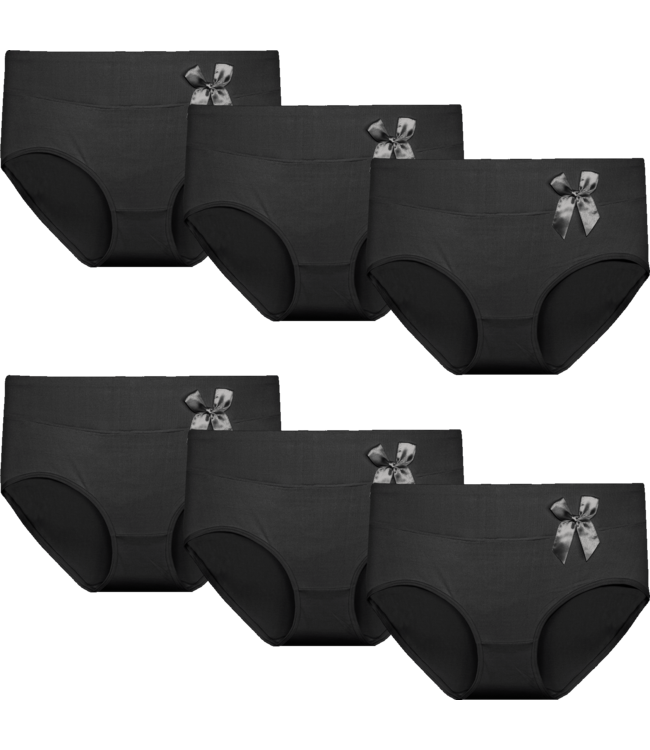 Fine Woman 10-Pack Katoenen Dames Slips - Comfort & Stretch Zwart