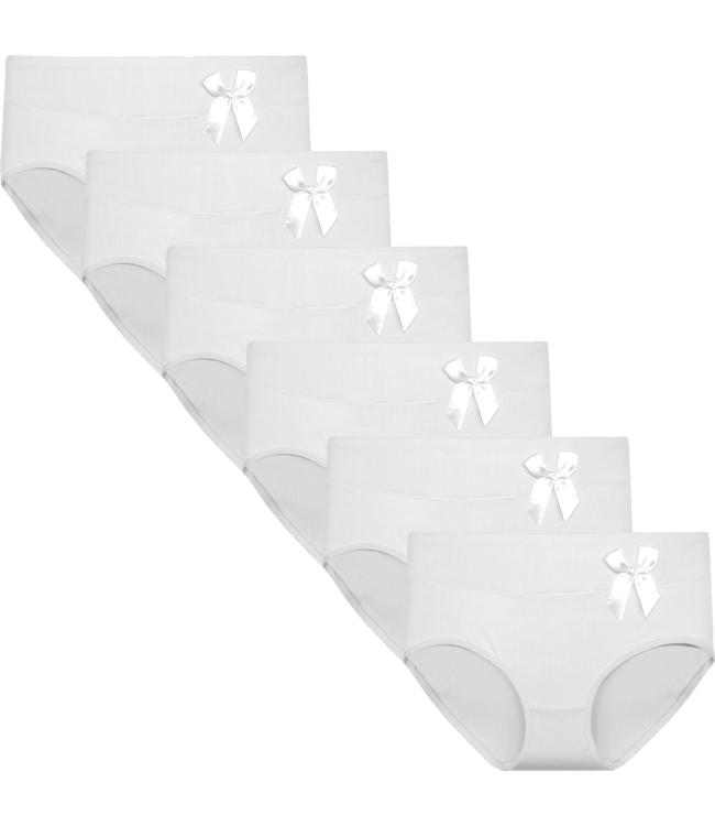 Fine Woman 10-Pack Katoenen Dames Slips - Comfort & Stretch Wit