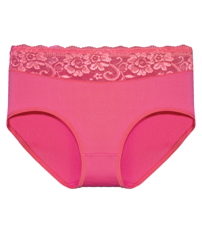 Fine Woman 10-Pack Katoenen Dames Slips met Kant – Comfort Mix Kleuren