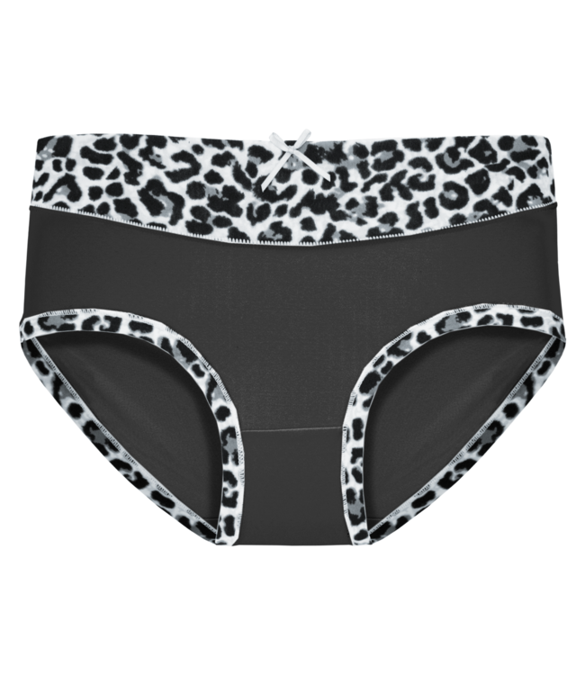 Fine Woman 5-Pack Katoenen Dames Slips met Panterprint-Rand - Felle Kleuren