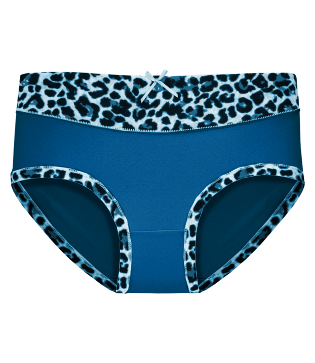 Fine Woman 5-Pack Katoenen Dames Slips met Panterprint-Rand - Felle Kleuren