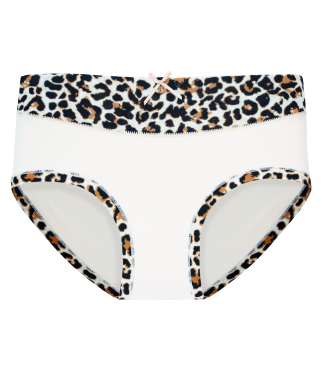 Fine Woman 5-Pack Katoenen Dames Slips met Panterprint-Rand - Felle Kleuren