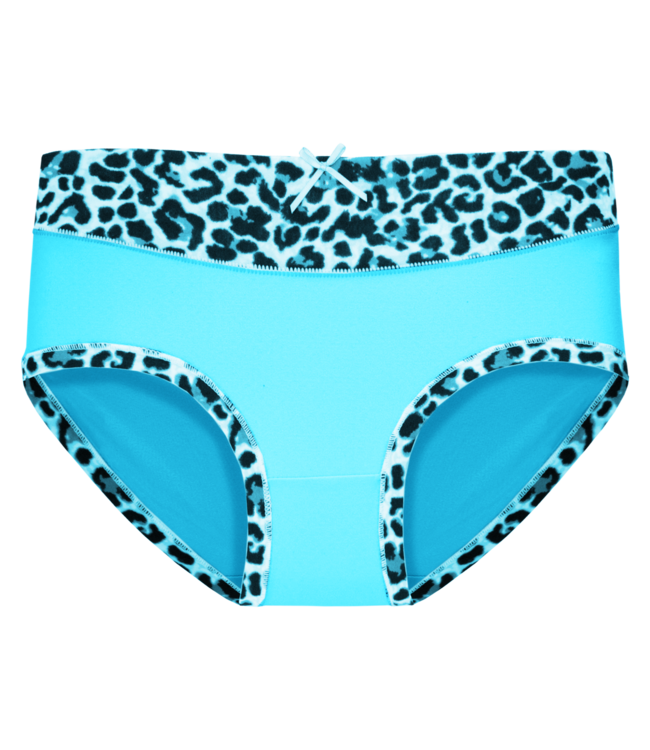 Fine Woman 5-Pack Katoenen Dames Slips met Panterprint-Rand - Felle Kleuren