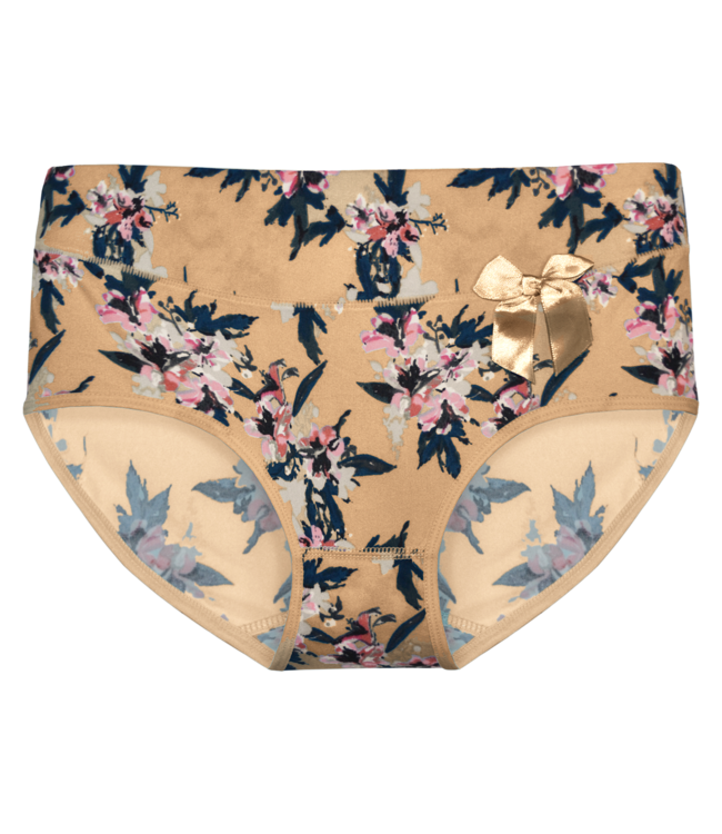 Fine Woman 5-Pack Katoenen Dames Slips met Stijlvolle Bloemenprint en Comfortabele Pasvorm