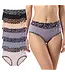 Fine Woman 5-Pack Katoenen Dames Slips met Panterprint-Rand - Pastel & Nude