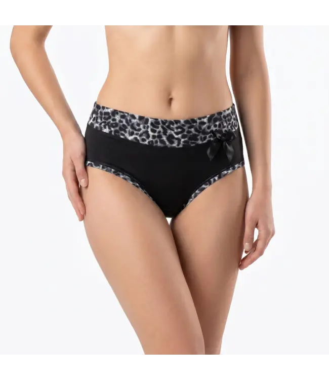 Fine Woman 5-Pack Katoenen Dames Slips met Panterprint-Rand - Pastel & Nude