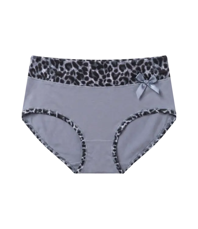Fine Woman 5-Pack Katoenen Dames Slips met Panterprint-Rand - Pastel & Nude