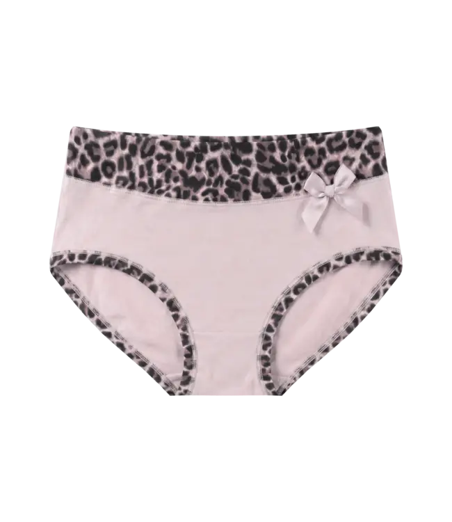 Fine Woman 5-Pack Katoenen Dames Slips met Panterprint-Rand - Pastel & Nude