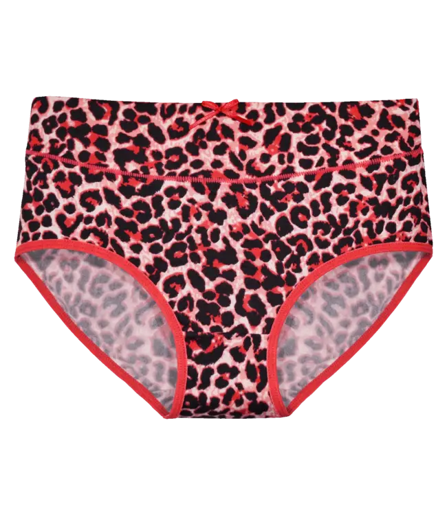 Fine Woman 5-Pack Katoenen Dames Slips met All-Over Panterprint