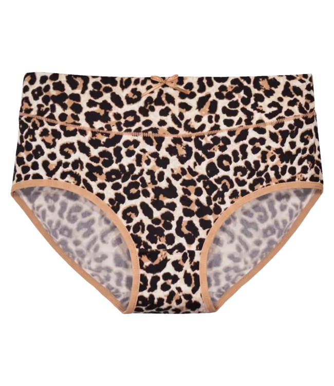 Fine Woman 5-Pack Katoenen Dames Slips met All-Over Panterprint