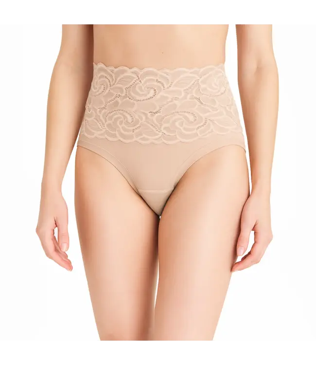 Fine Woman 10-Pack Katoenen Dames Slips met Hoge Taille en Kant