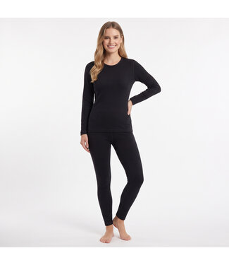 Gaubert Dames Thermo Ondergoed Set met Merinowol - Zwart
