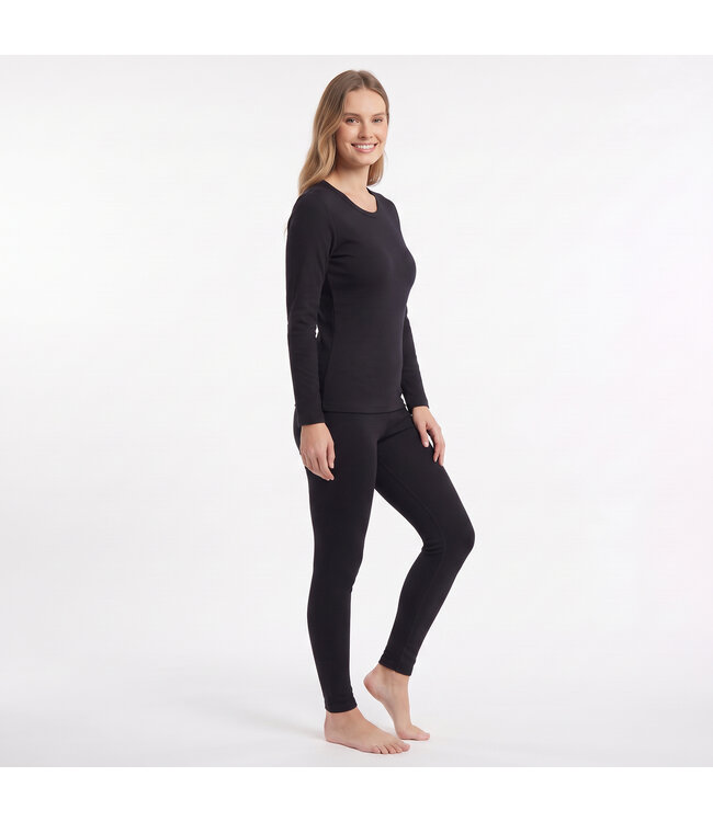 Gaubert Dames Thermo Ondergoed Set met Merinowol - Zwart